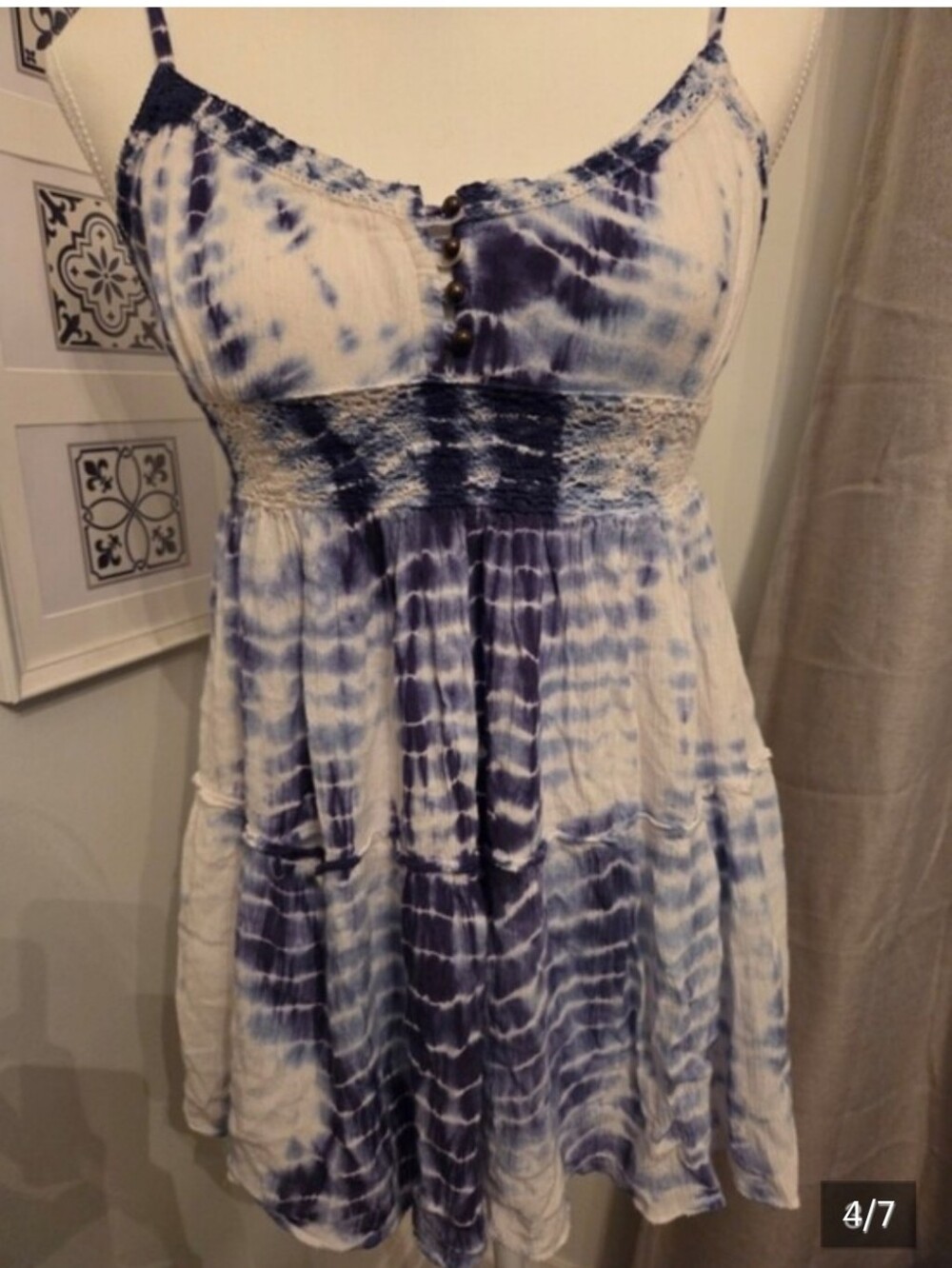 Y2K Babydoll Empire Waist Lace Trim Cami Tunic